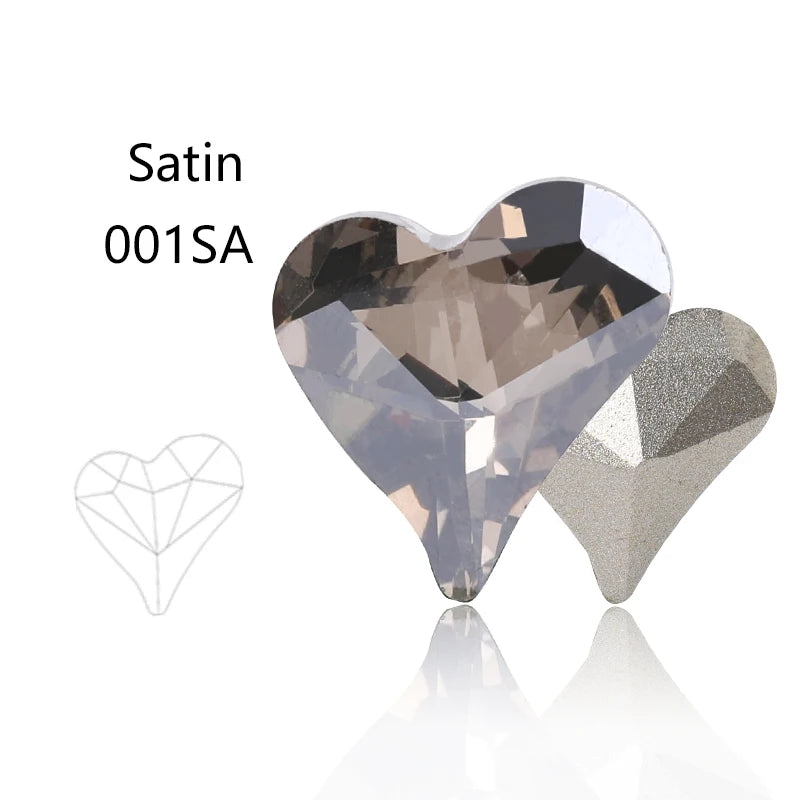 Acmore Crystal Sweet Heart Fancy Shaped Pointback K9 Glass Rhinestones Crystal Stones Crafts for Jewelry Making Garment Decoration