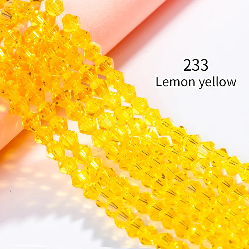 Acmore Crystal 4mm 21 Colors Bicone Shaped Crystal Stone Wholesale Loose Necklace Bracelet Earring Through Hole Glass Rhinestone Beads