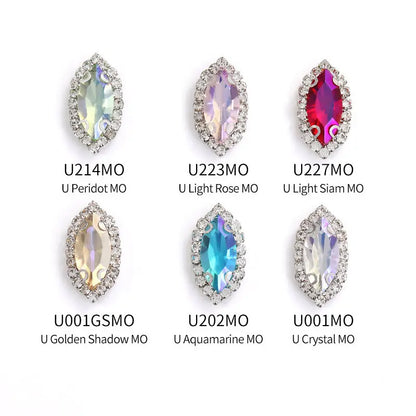 Acmore Crystal Wholesale Navette Transparent Bottom Series Crystal Buckle Claw Rhinestone for Sewing Accessories