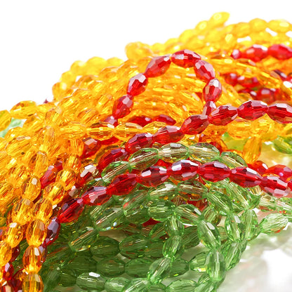 Acmore Crystal Popular  6*8MM Olive-shaped Crystal Beads for Clothing Making Best  DIY Accessories for Door & Curtain Decoration