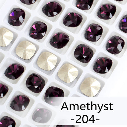 Acmore Crystal Wholesale Cushion Pointback Rhinestone K9 Glass Fancy Stone Loose Glass Design DIY Clothes Bags Shoes