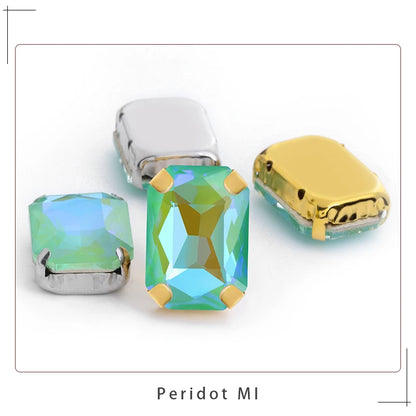 Rectangular Octagon Mk Fluorescent Claw Rhinestone Arts Crafts Glass Crystal Stone Claw Rhinestone