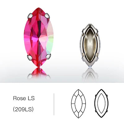 Acmore Crystal Navette Sew on Rhinestone With Setting for DIY Apparel Decoration