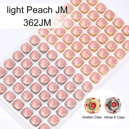 Acmore Crystal Xirius Round Aurora Mocha Crystal Stone Strass With Hollow Copper Claw Setting DIY Accessories Sew on Garment Rhinestone