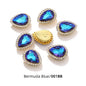 Acmore Crystal New Arrival Double-layers Drop Shape Flat Back Claw Rhinestones Golden Sunflower Sew-on Crystal Glass for Clothing