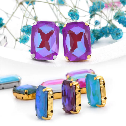 Rectangular Octagon Mk Fluorescent Claw Rhinestone Arts Crafts Glass Crystal Stone Claw Rhinestone