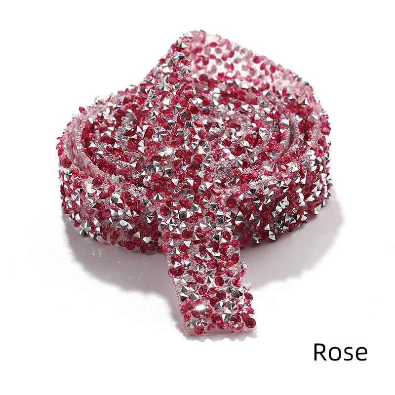 Acmore Crystal High Quality 1.2cm Trim Strass Chain Resin Crystal AB Hot Fix Rhinestones DIY Belt Wedding Dress Garment Craft
