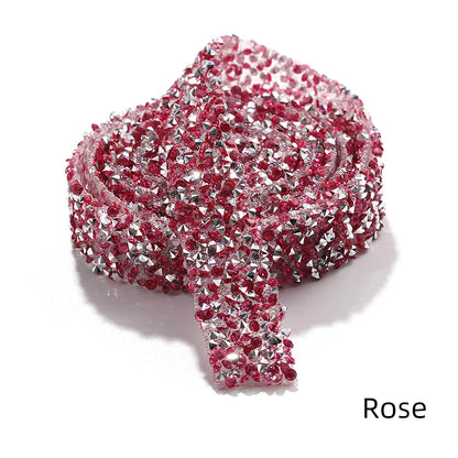 Acmore Crystal High Quality 1.2cm Trim Strass Chain Resin Crystal AB Hot Fix Rhinestones DIY Belt Wedding Dress Garment Craft