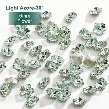 Acmore Crystal New Color Popular Light Azore K9 Glass Crystal Rhinestone Loose Jewelry Stone Glue on for DIY Nail Art Decoration