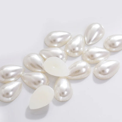 Acmore Crystal Drop Shaped Wholesale in Bulk Loose Pearling Flatback Semicircle Pearls Beads for Nail Art DIY Decor Garment Bags Shoes