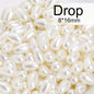 Acmore Crystal Oval Drop Shaped ABS Pearling Loose Pearls Beads DIY for Necklace Earring Bracelet Hair Clips Accessories Garment