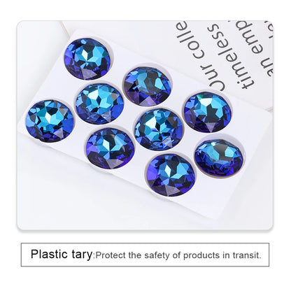 Acmore Crystal Newest Big Size 27mm Gemstone Flower Crystal ab Pointback DIY Nail Art Supplies Rhinestone Decoration Accessories