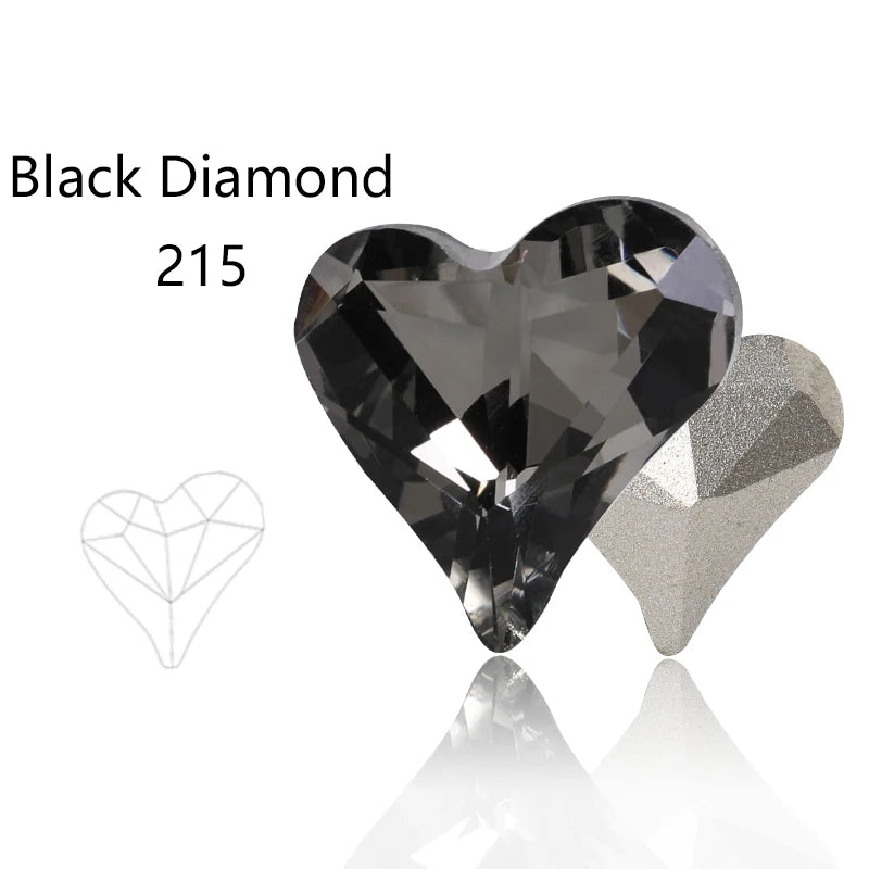 Acmore Crystal Sweet Heart Fancy Shaped Pointback K9 Glass Rhinestones Crystal Stones Crafts for Jewelry Making Garment Decoration