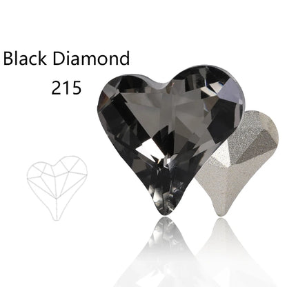 Acmore Crystal Sweet Heart Fancy Shaped Pointback K9 Glass Rhinestones Crystal Stones Crafts for Jewelry Making Garment Decoration