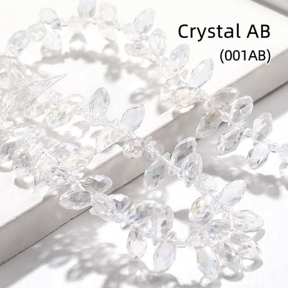 Acmore Crystal   6*12MM Water Drop Faceted Crystal Glass Beads Accessories for Bracelet Making 12 Colors  Loose Stone Glass Crafts