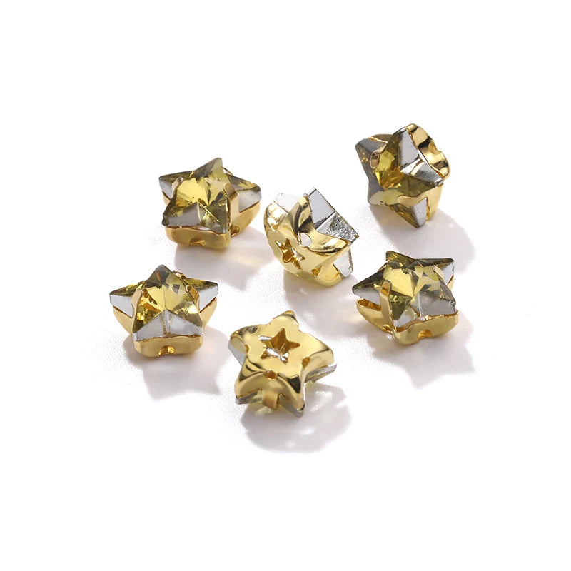 Hot Selling Acmore Crystal 10mm Star Pointback Glass Claw Drill Shiny Rhinestones Charms DIY Accessories for Dress & Clothing