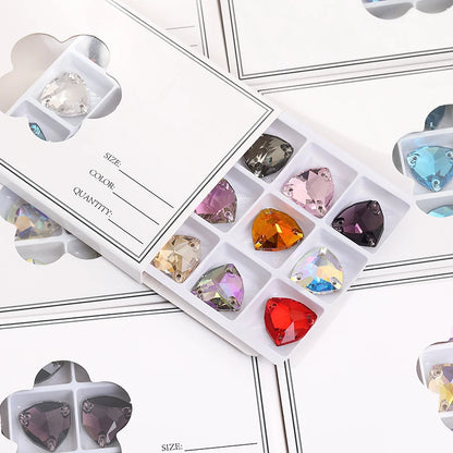 Acmore Crystal Fat Triangle Hot Selling DIY Shiny Crystal K9 Glass Sew on Rhinestone Fancy Stones Strass for Wedding Dress Decoration