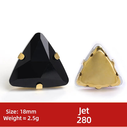 Acmore Crystal  New Fashion Apparel Wedding Shoes Diy Accessories Hand - Sew-on Diamond Triangle Glass Claw Rhinestones Jewelry