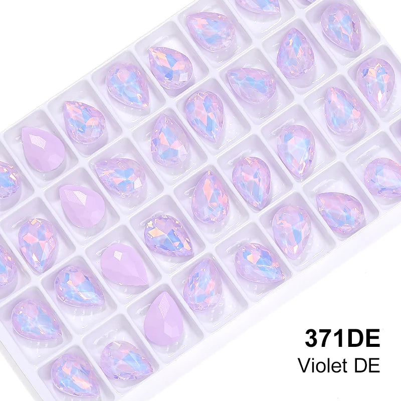 Acmore Crystal Wholesale Piont Back Crystals Rhinestones Drop Shape Bling Loose Strass Nail Art Garment Decoration