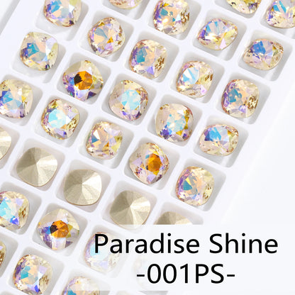 Acmore Crystal Wholesale Cushion Pointback Rhinestone K9 Glass Fancy Stone Loose Glass Design DIY Clothes Bags Shoes