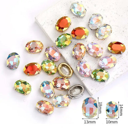 Acmore Crystal High Quality  Oval LA Series Point Back Glass Stone With Claw Rhinestones for Sewing Accessories
