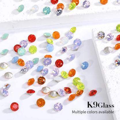 Acmore Crystal XIRIUS Chaton Shaped Opal Nail Art Rhinestones Bulk Wholesale Glass Crystals Bling Pointback Gems Jewelry Decorations