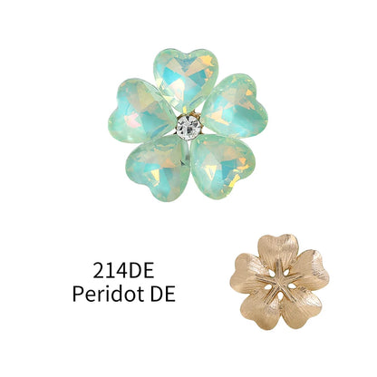 Acmore Crystal Wholesale Fancy Rhinestones Point Back Stone Heart Alloy Flower Glue on Fancy Rhinestones Decoration Jewelry Clothing
