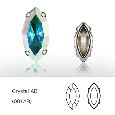 Acmore Crystal Navette Sew on Rhinestone With Setting for DIY Apparel Decoration