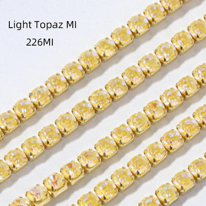 Acmore Crystal New SS4-SS16 Size MI Round Shape Glass Stones Copper Claw Rhinestones Chain Sew on Crystal Direction DIY Rhinestone