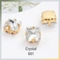 Acmore Crystal  Wholesale Colorful Sew on Stone Diamonds Square Shape Gold Claws Glass Rhinestones DIY Clothing Decorate
