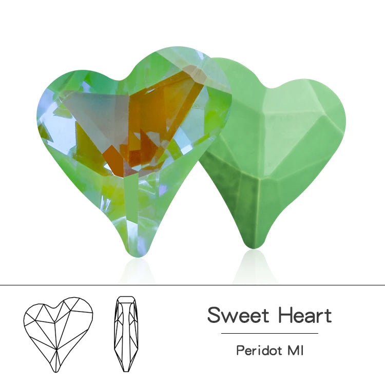 Acmore Crystal Sweet Heart Fancy Shaped Pointback K9 Glass Rhinestones Crystal Stones Crafts for Jewelry Making Garment Decoration