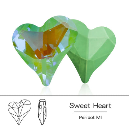 Acmore Crystal Sweet Heart Fancy Shaped Pointback K9 Glass Rhinestones Crystal Stones Crafts for Jewelry Making Garment Decoration