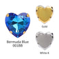 Acmore Crystal Rhinestones Flat Back Glass Crystal Heart Shape AB Diamond Sew on Rhinestone With Claw