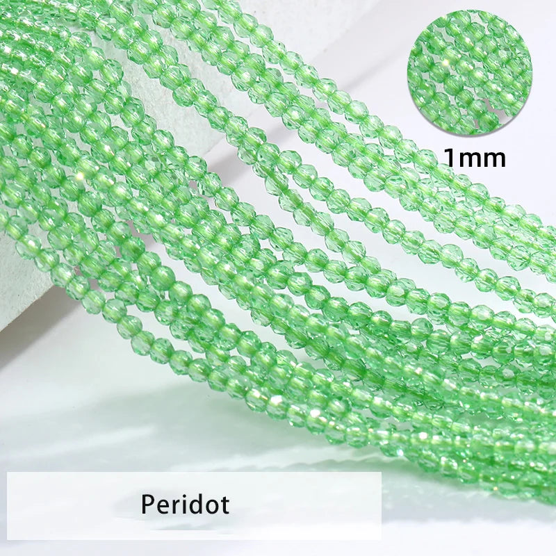 Acmore Crystal 1mm 20 Colors Loose Crystal Stones Jewelry Making Crafts Waist Necklace Earring Flat Beads DIY Deco Accessories