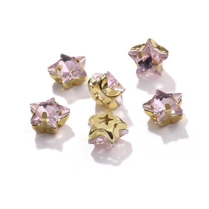 Hot Selling Acmore Crystal 10mm Star Pointback Glass Claw Drill Shiny Rhinestones Charms DIY Accessories for Dress & Clothing