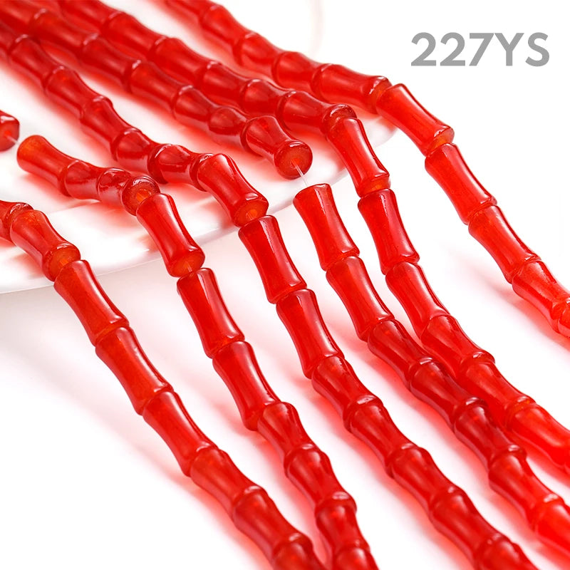Acmore Crystal  Factory Sale 6*13mm Beads Bamboo Joint Bulk  Glass Crystal Loose Beads for Necklace Making DIY Jewelry