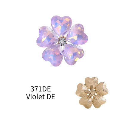 Acmore Crystal Wholesale Fancy Rhinestones Point Back Stone Heart Alloy Flower Glue on Fancy Rhinestones Decoration Jewelry Clothing