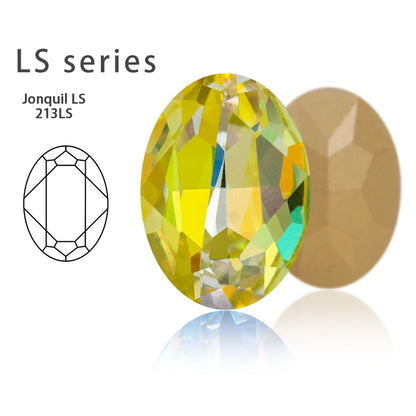 Acmore Crystal K9 Fancy Stone Rhinestones  MI MK LS Series Oval Point Back Shapes Glass Crystal Stone Women Clothes Shoes Bags