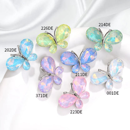 Acmore Crystal New Design Loose Stone Butterfly Alloy Flower Shapes Crystal Point Back Rhinestone DIY Clothes Decoration