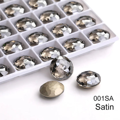 Acmore Crystal High Quality K9  Crystal Glass 12mm Mandala Round Pointback  Rhinestones  for Decoration DIY Accessories
