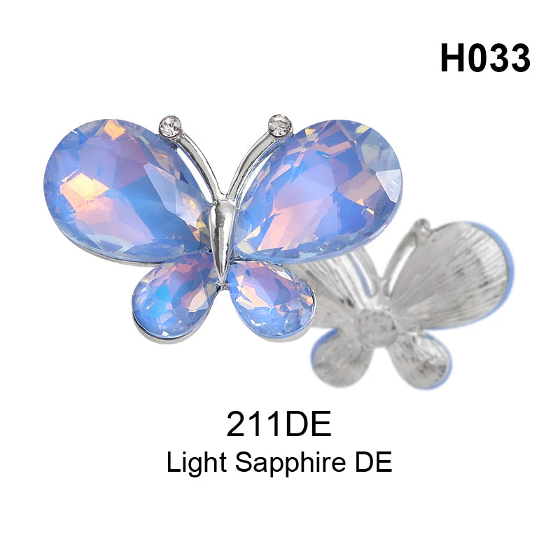 Acmore Crystal New Design Loose Stone Butterfly Alloy Flower Shapes Crystal Point Back Rhinestone DIY Clothes Decoration
