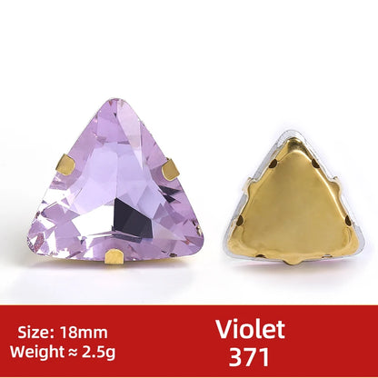 Acmore Crystal  New Fashion Apparel Wedding Shoes Diy Accessories Hand - Sew-on Diamond Triangle Glass Claw Rhinestones Jewelry