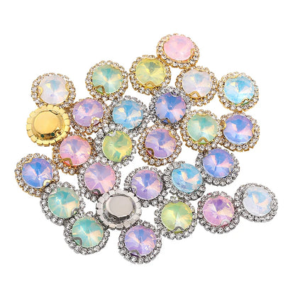 Acmore Crystal New Product Rivoli Shapes Flat Back Sew on Stone With Cup Chain Loose Rhinestones DIY Garment Shirt Shoes Bags