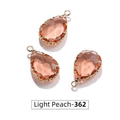 Acmore Crystal 13*18MM  Water Drop Transparent Crystal Glass Pendant with Claw Inlaid Rhinestone Pendant Accessories for Earrings & Necklace