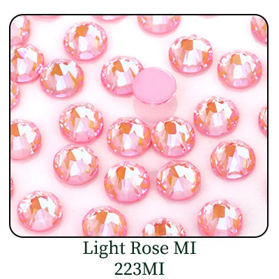 Acmore Crystal 16 Cuts MI Flat Back Non Hot Fix Glass Nail Rhinestones for Jewelry Making Nail Art Decoration