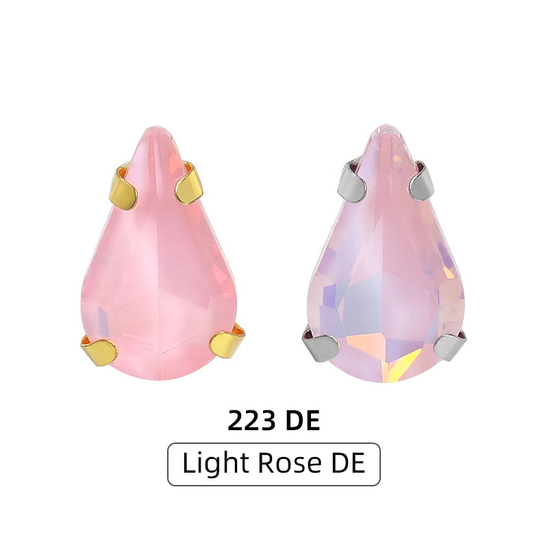 Acmore Crystal High Quality Colors Faceted Glass Stones Drop Claws Flatback Rhinestone Jewelry Art Garment Accessories