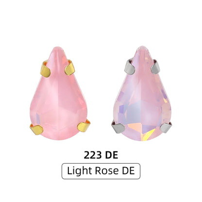 Acmore Crystal High Quality Colors Faceted Glass Stones Drop Claws Flatback Rhinestone Jewelry Art Garment Accessories