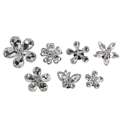 Acmore Crystal Alloy Flower Series 7 Styles High Quality Sew on Crystal Stone DIY Accessories for Summer Beach Hole Shoes Rhinestones