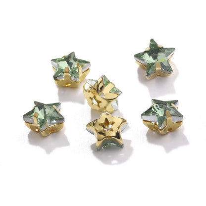 Hot Selling Acmore Crystal 10mm Star Pointback Glass Claw Drill Shiny Rhinestones Charms DIY Accessories for Dress & Clothing