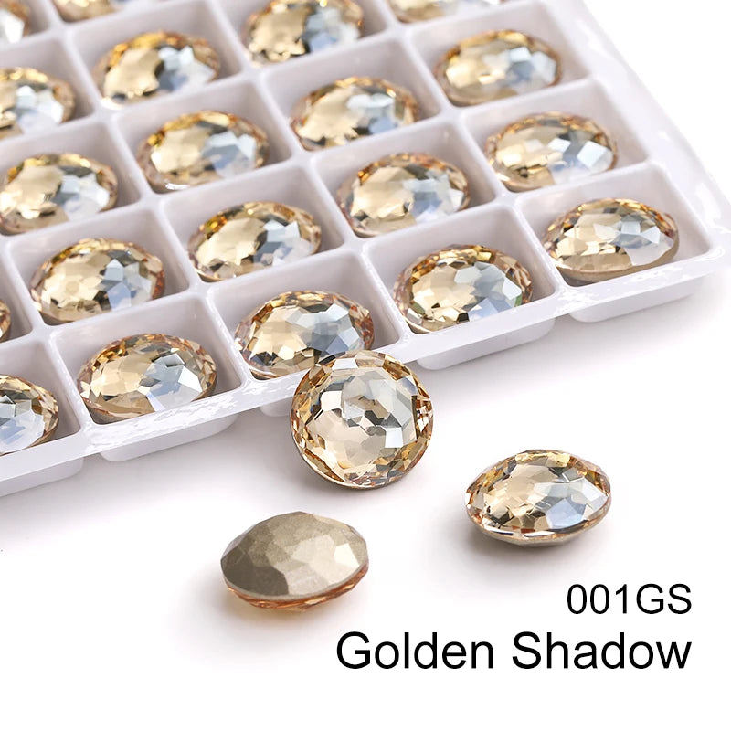 Acmore Crystal High Quality K9  Crystal Glass 12mm Mandala Round Pointback  Rhinestones  for Decoration DIY Accessories